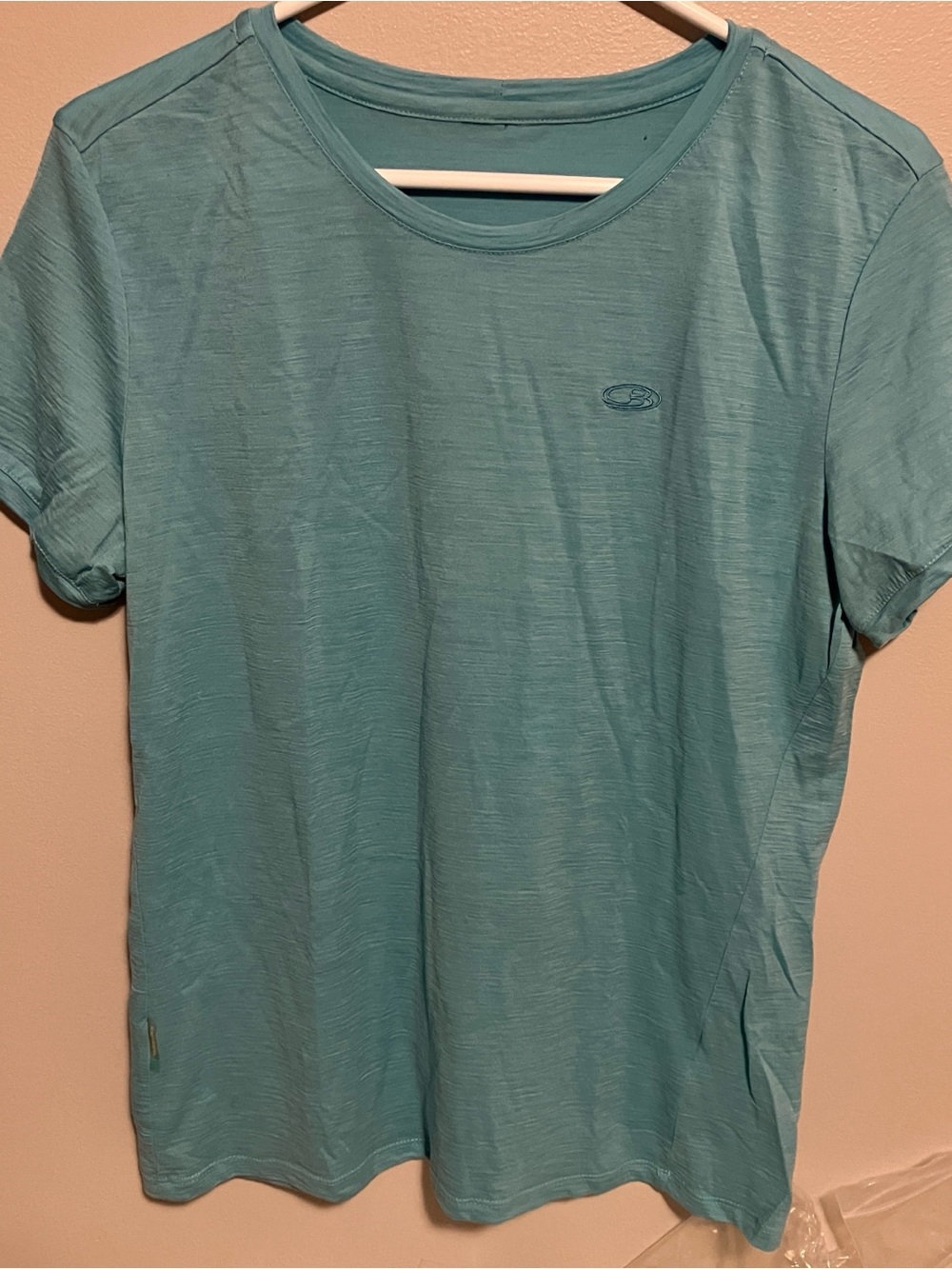 Icebreaker Light Teal Short Sleeve Performance Tee 100% merino wool